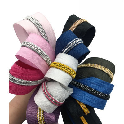 5# Nylon Zipper Złoto Kolorowe Zęby Elektroliterowe Złoto I Srebro Cebula Zipper Nylon Zippers na sprzedaż